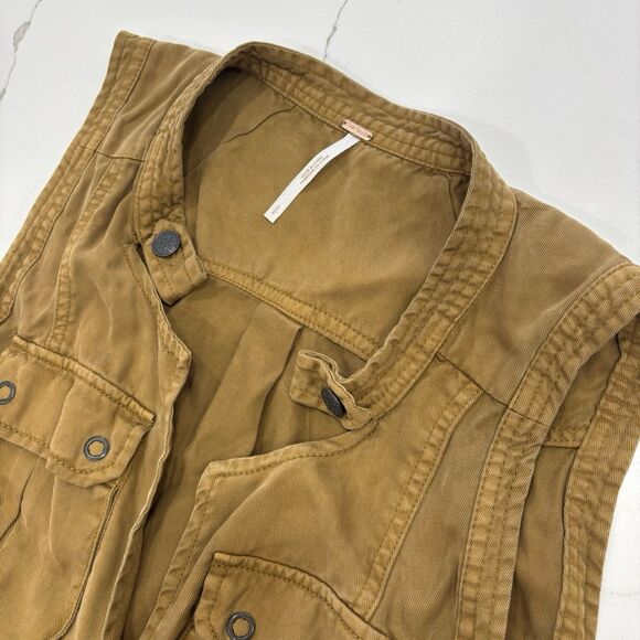 Free People Dress Size Small Desert Daylight Utility Mini Wrap Sleeveless - Picture 4 of 8